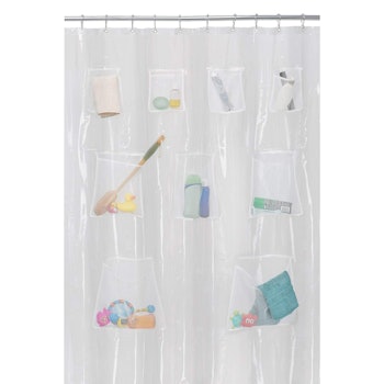 Maytex Quick Dry Mesh Pockets Shower Liner Curtain 