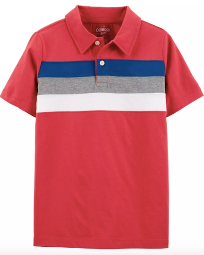 Boys Chest Stripe Jersey Polo