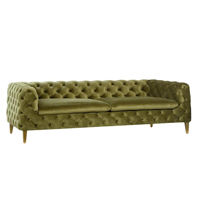 Modern Green Tufted Velvet Sofa