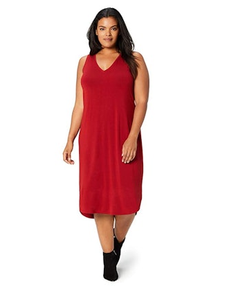 Daily Ritual Women's Plus Size Jersey Sleeveless V-Neck Dress