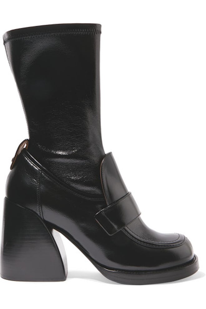 Adelie Glossed-Leather Boots