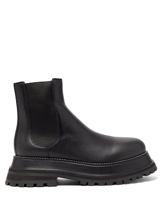 Chunky-Platform Leather Chelsea Boots