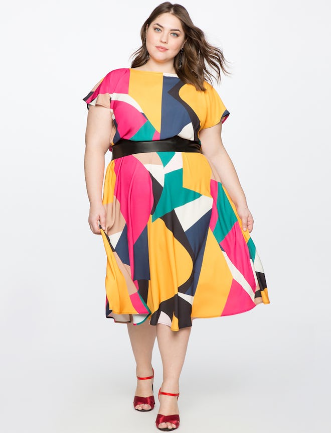 Printed Flutter Sleeve Dress