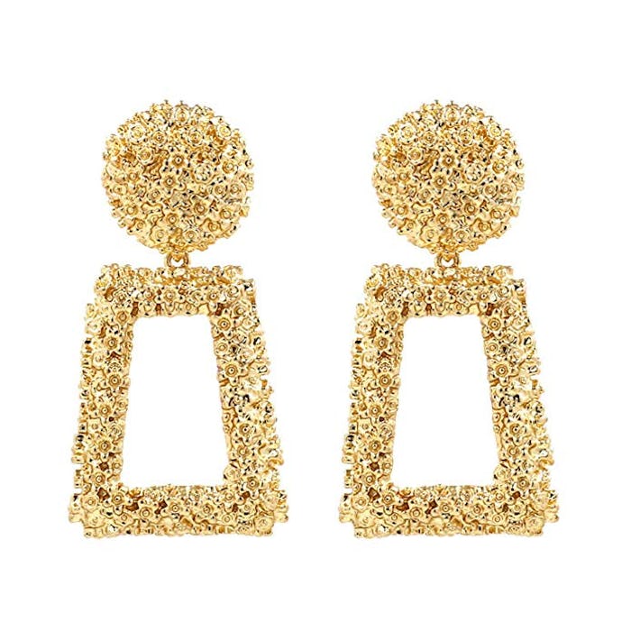 Kelmall Golden/Silver Raised Design Statement Earrings