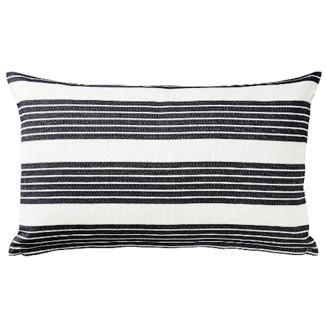 METTALISE Cushion cover, white, dark gray