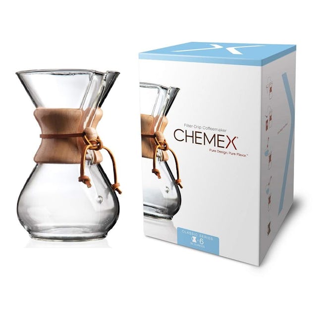 Chemex Classic Series Pour-over Glass Coffeemaker (6-Cup)