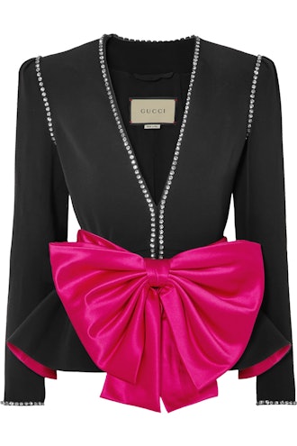 Bow and Crystal Crepe Jacket