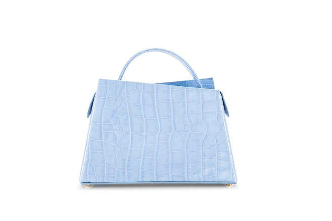 Maurice Sky Blue Croco Embossed Leather