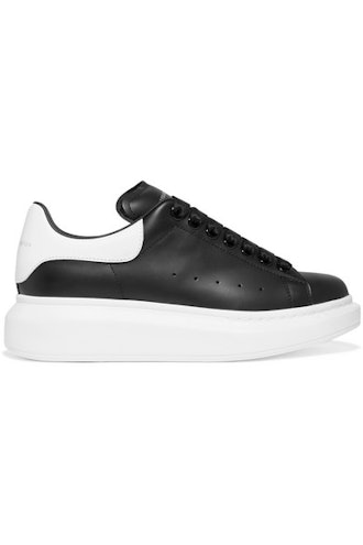 Leather Exaggerated-Sole Sneakers