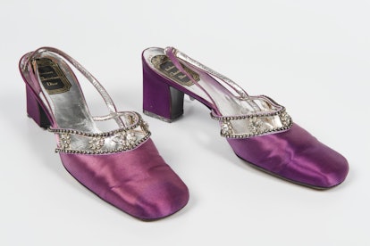 Purple Christian Dior square-toe shoes from the late '60s