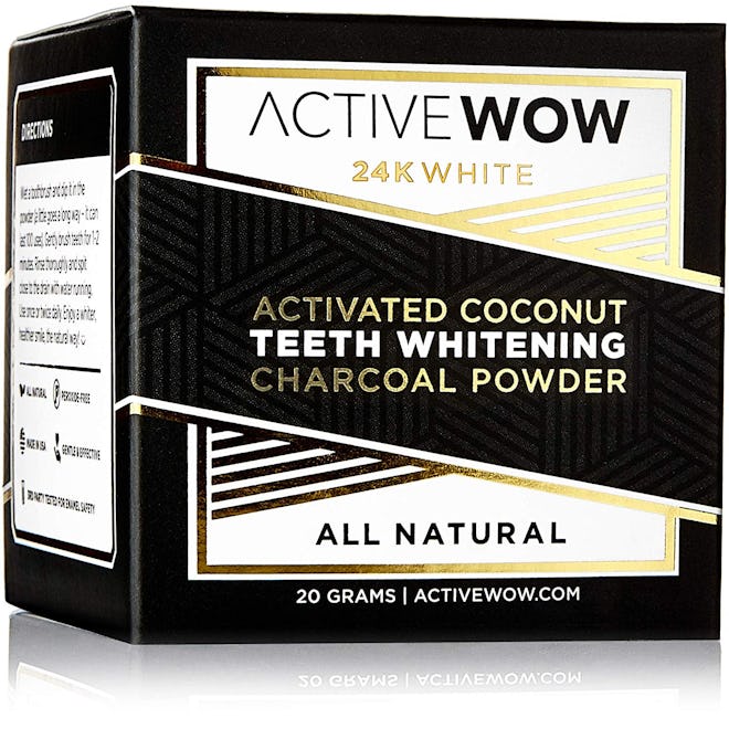 ActiveWow 24K White Activated Coconut Teeth Whitening Charcoal Powder