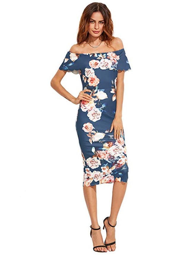 MAKEMECHIC Off-Shoulder Cocktail Dress