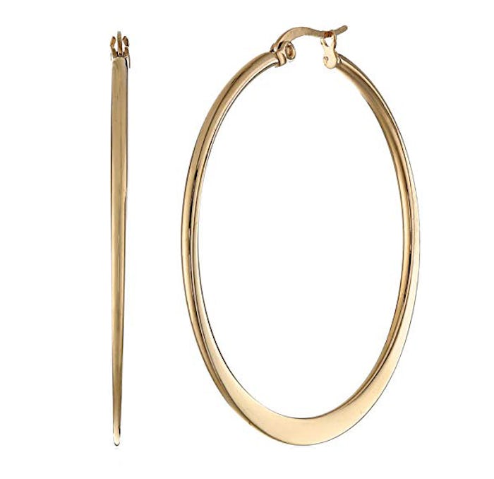 Amazon Essentials Flattened Hoop Earrings