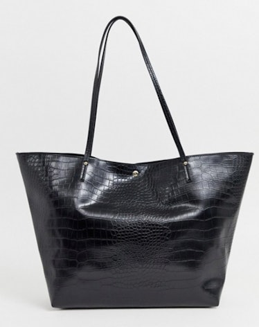 ASOS DESIGN Croc Bonded Shopper Bag