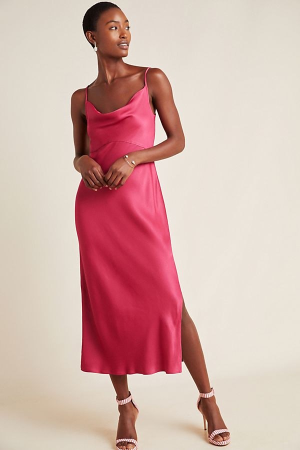 anthropologie pink dress