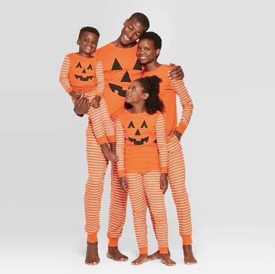 Family Pajamas Mens Pumpkin Pajama Set Large Orange