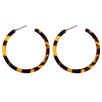 BaubleStar Tortoise Shell Resin Hoop Earrings