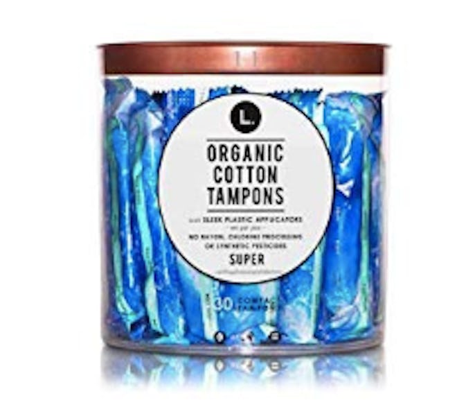 L. Organic Cotton Tampons with BPA-Free Applicators, Super Absorbency (30 Count)