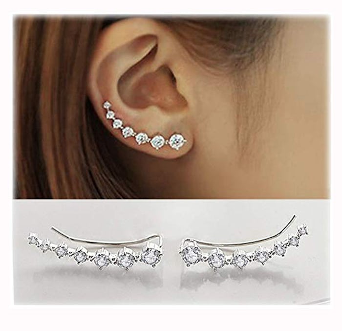 Elensan Sterling Silver Crystal Climber Earring