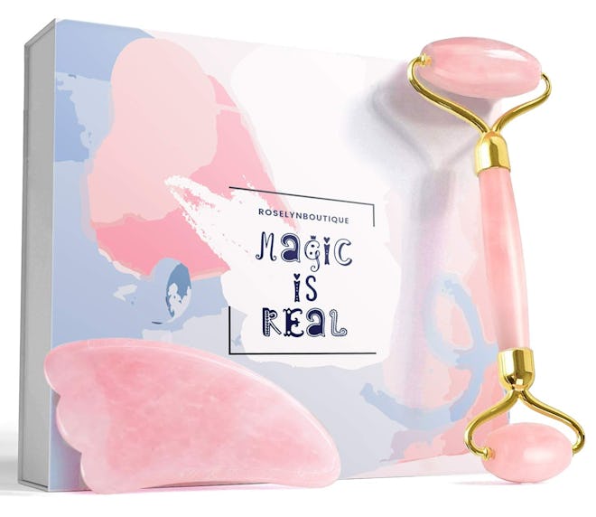 Rose Quartz Roller Gua Sha Set