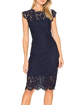 MEROKEETY  Lace Cocktail Dress 