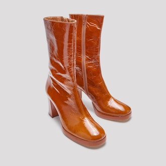 Carlota Walnut Leather Boots