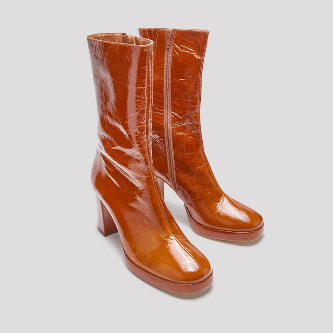 Carlota Walnut Leather Boots