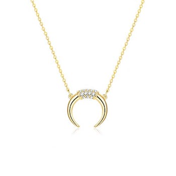 Fettero 14-Karat Gold Plated Moon Necklace
