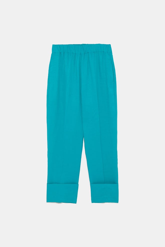 Turquoise Cuffed Pants