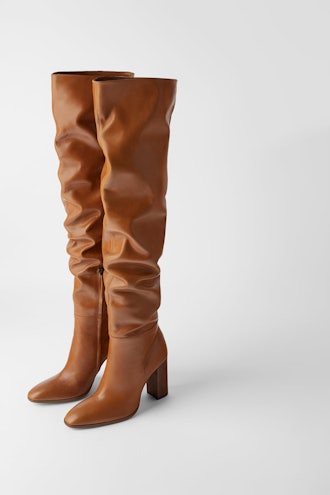 Over-the-Knee High Heel Leather Boots