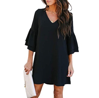 BELONGSCI Bell Sleeve Shift Mini Dress