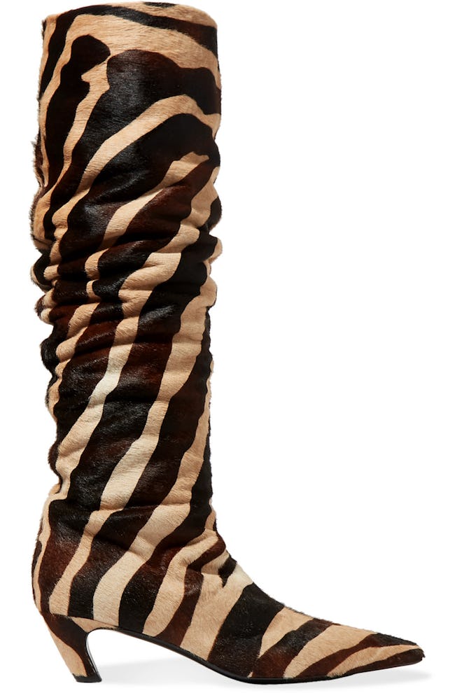 Zebra Haircalf Knee-High Boot 