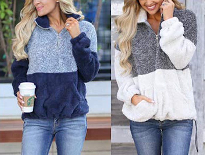 MEROKEETY Sherpa Fleece Pullover