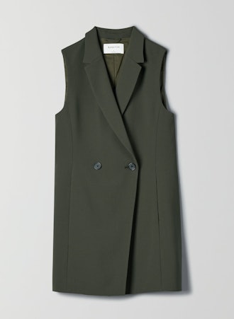 Long Double-Breasted Blazer Vest