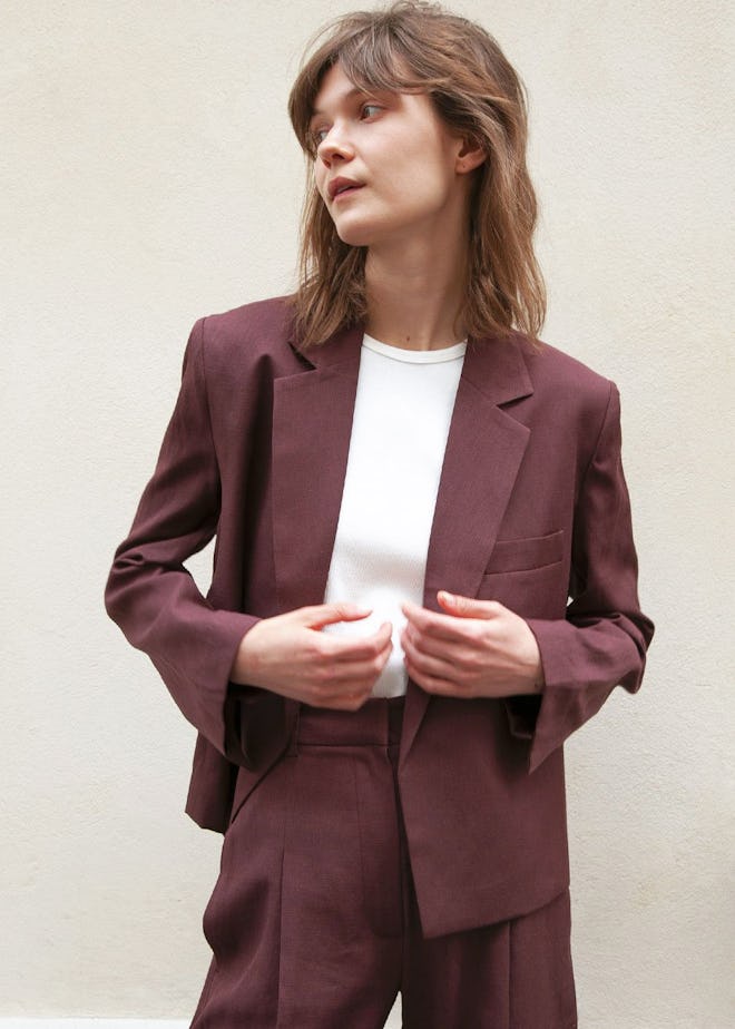 Open-Front Cropped Blazer