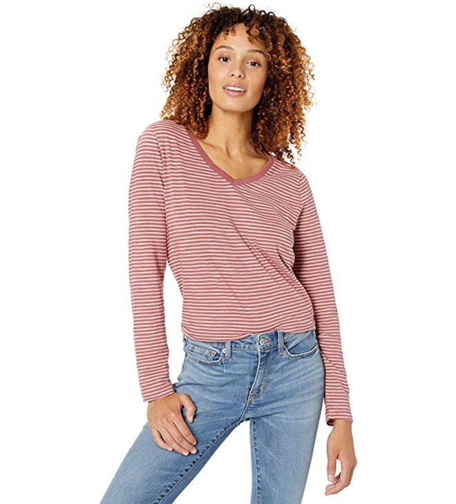 Goodthreads Vintage Cotton Long Sleeve V-Neck Tee