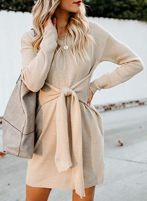 Bdcoco Tie Waist Sweater Dress