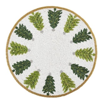 Beaded Christmas Trees Placemat