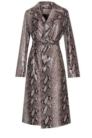 Sofia x Missguided Snake Print Trench Coat