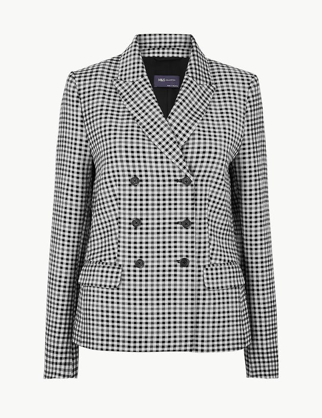 Checked Double Breasted Blazer