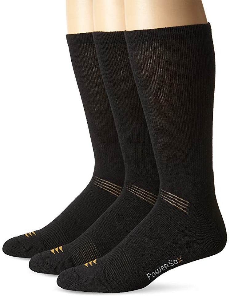 PowerSox Men's Cushion Crew Socks With Coolmax (3-Pack)