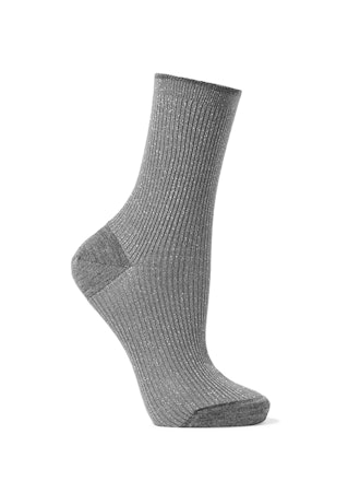 Ribbed Metallic Wool-Blend Socks