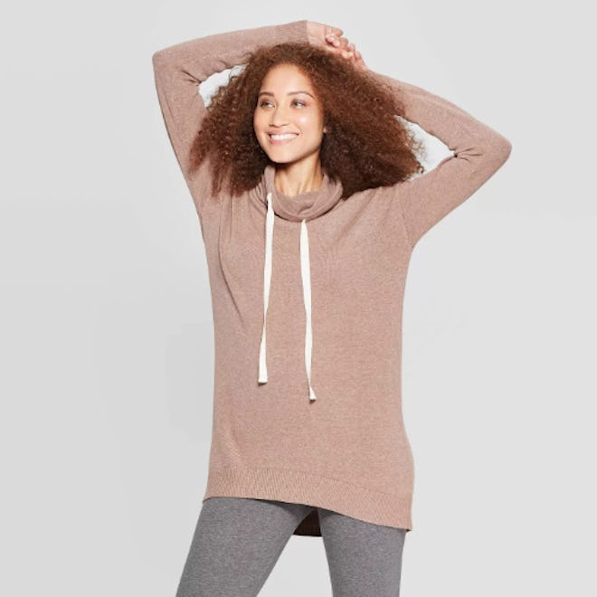 A New Day Long Sleeve Rib-Knit Cuff Cowl Neck Sweatershirt