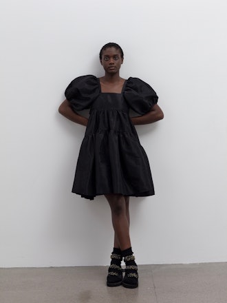 Ami Black Faille Dress