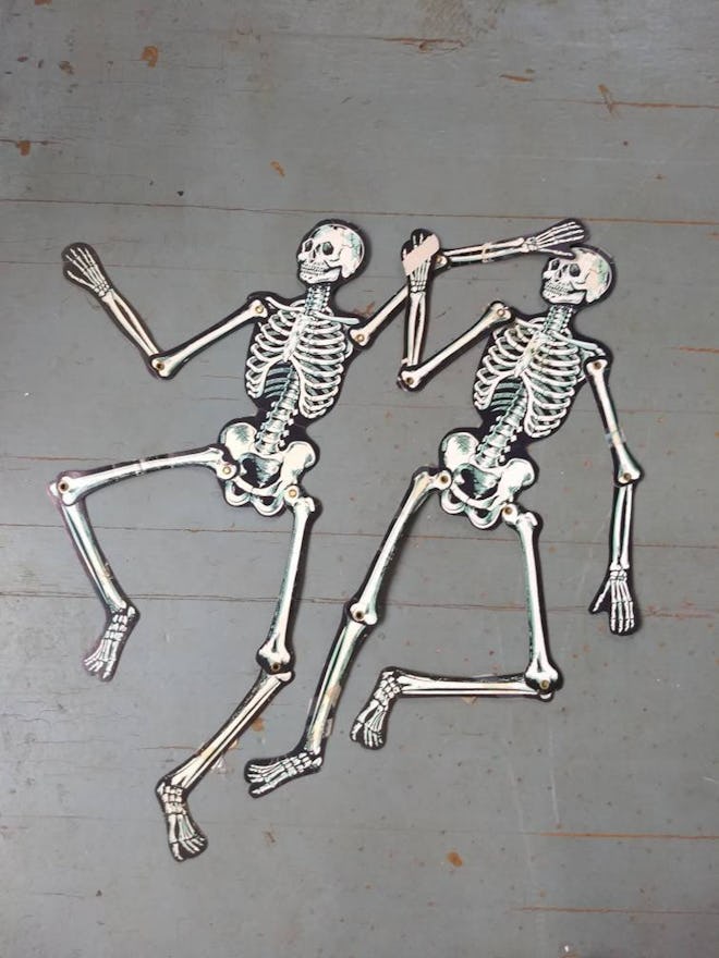 Vintage Halloween Paper Skeleton Decorations