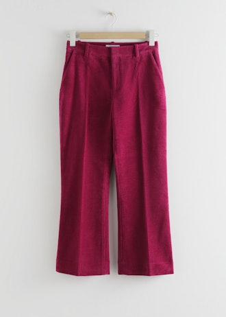 Cropped Wide Corduroy Pants