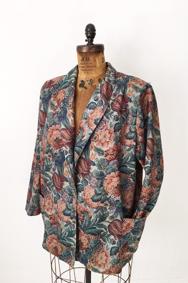 Vintage Floral Tapestry Blazer