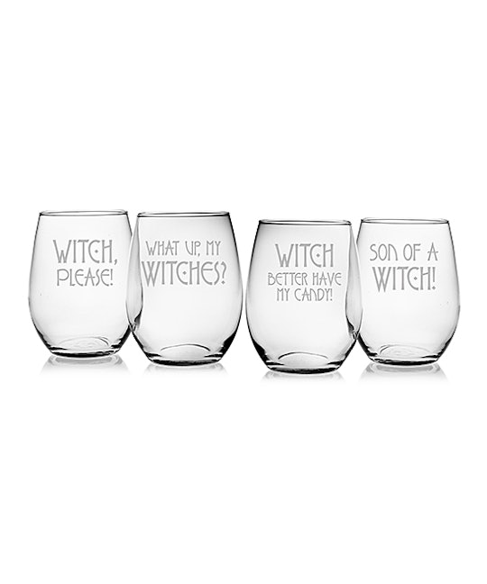 Drink up Witches Halloween Wine Glass Cute Wine Glass Clear 