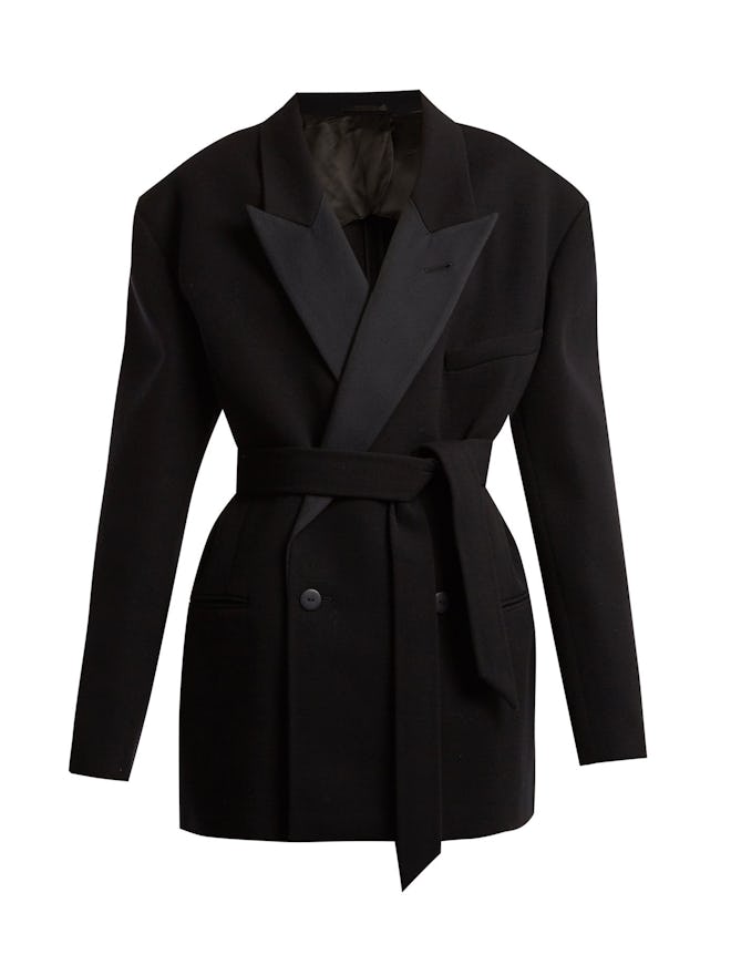 Exaggerated Shoulder Wool Twill Jacket