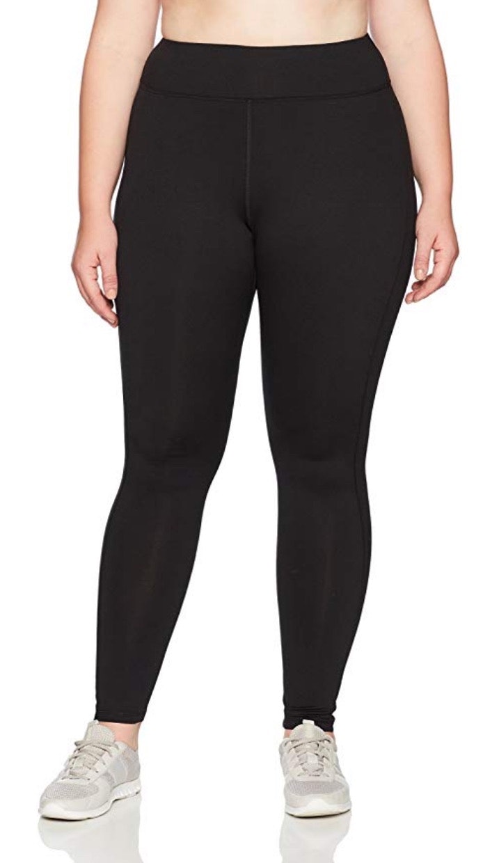 JUST MY SIZE Womens Plus Size Active Mesh Pieced Run Legging